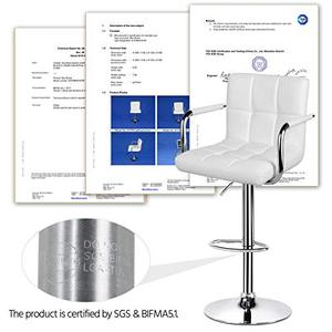 Bangku Bar tinggi dapat diatur, bangku Bar putar, bangku kulit PU Modern, kursi tinggi pulau dengan punggung belakang - Product Image 6