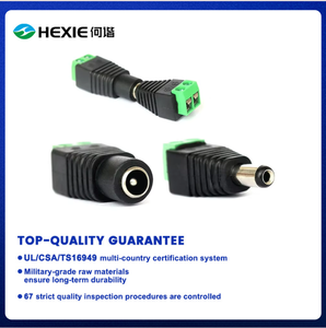 Conector DC hembra y macho 5521 a lámpara LED sin soldadura con fuente de alimentación de monitoreo Adaptador de CC de terminal verde - Product Image 3