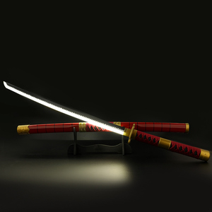 Modelo de arma de seguridad japonesa larga espadas <span class=keywords><strong>Cosplay</strong></span> una pieza Roronoa <span class=keywords><strong>Zoro</strong></span> Anime juguete Katana espadas con luz - Product Image 2