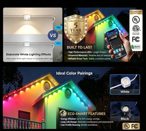 Luces <span class=keywords><strong>LED</strong></span> de Navidad para Exteriores de 30 Metros con Control Inteligente RGBW IP68, Iluminación Decorativa Navideña, Temperatura de Color 2700K-6000K, Permanentes - Product Image 5