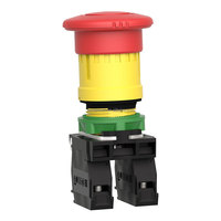 Schnei der Botón pulsador de parada de emergencia original Botón de apagado de emergencia Harmony XB5 1NC + 1NO Liberación rotativa XB5AS8445