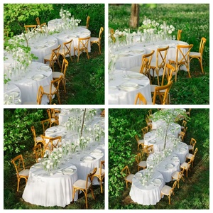 Apilable Durable Moderno Granja Comedor Banquete <span class=keywords><strong>DE</strong></span> BODA X Back Nogal Madera maciza Crossback Sillas al aire libre - Product Image 4