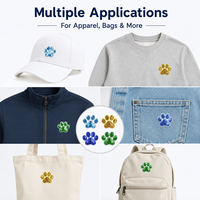 Lot de patchs à paillettes en forme de patte, badges brillants pour pattes de chat, autocollants en tissu brodé à sequins en gros, en stock pour vestes