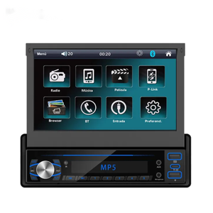 <strong>Single</strong> <strong>Din</strong> Retractable 7'' Touch Screen Car Radio Stereo MP5 Player Auto Electronics BT FM USB Dashboard Placement Reversing Aid - Product Image 1