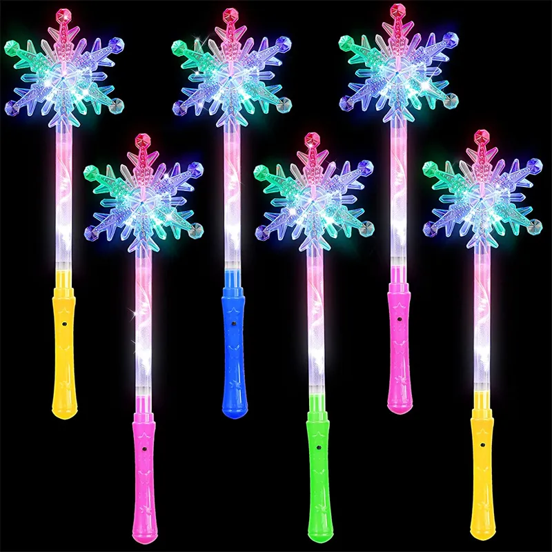 LED blinkend leuchtet Leuchtstäbe Schneeflocke Zauberstab Party Konzert Kinder Geschenk Glühendes Spielzeug
