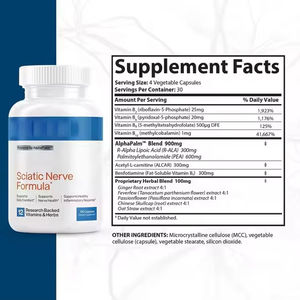 Cápsulas de Fórmula <span class=keywords><strong>para</strong></span> la Salud del Nervio Ciático <span class=keywords><strong>para</strong></span> Adultos, Suplemento que Contiene <span class=keywords><strong>Complejo</strong></span> de Vitamina <span class=keywords><strong>B</strong></span> y Ácido Alfa Lipoico - Product Image 3