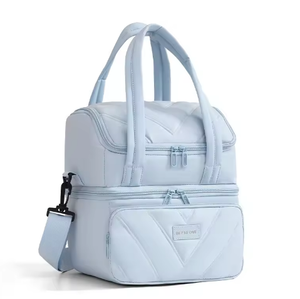 2026 Double-layer Large-capacity Insulated Bento Lunch Bag Zipper Portable Water Injection Polyester <b>Material</b> for Camping - Product Image 6