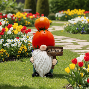 Ornamento da Esterno in Resina, Design a Forma di Nano con Frutta. - Product Image 2