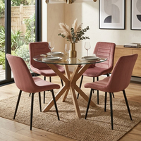 Échantillon Gratuit Vente en Gros Nouvelle Table à Manger Ronde de Luxe en Verre Naturel Style Nordique 2-4 Places pour Petite Pièce