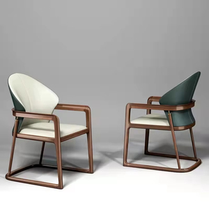 Muebles de Comedor Modernos de Lujo, Sillón Nórdico <span class=keywords><strong>para</strong></span> Hotel, Estructura de Madera Maciza, Tapicería de <span class=keywords><strong>Tela</strong></span>, Asiento Redondo, Sillas <span class=keywords><strong>para</strong></span> Restaurante - Product Image 1
