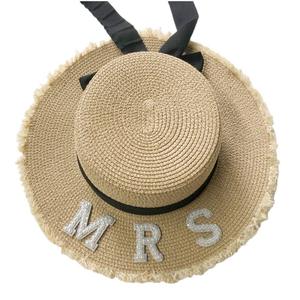 <strong>Personalised</strong> Beach Women Summer Foldable Sun <strong>Straw</strong> Beaded <strong>Hat</strong> Bride/Mrs <strong>Straw</strong> <strong>Hats</strong> Bridesmaid <strong>Hat</strong> for Bride Party - Product Image 5