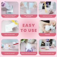 Taba Squishy Kit Set Gel liquide et patte Moule en silicone avec emballage de matériau fait maison Jouets à presser pour fille
