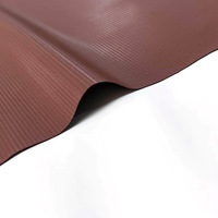 Tissu en cuir PU brun recyclé texturé pour chaussures de sport et doublure intérieure en suède pour l'intérieur des voitures