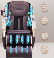 Fauteuil de massage VCT-4412 Human Touch vibrant à gravité zéro, inclinable 3D, pour le corps entier, avec compresse chaude, contrôle de la minuterie, luxe