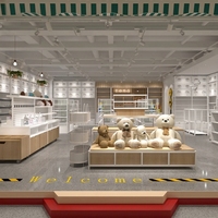 Étagères commerciales en acier et bois pour l'agencement général des marchandises, présentoirs de papeterie et vitrines culturelles créatives pour l'ensemble du magasin