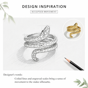 Anillo de serpiente de acero inoxidable con baño de oro de 14K al vacío - Product Image 4