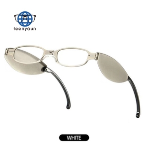 Teenyoun Anti Blue Ray luxe pour femmes métal acétate verre de lecture 25 blanc cadre lunettes Portable pliant lunettes de lecture - Product Image 2