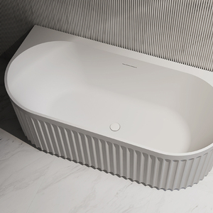 100% Matériau acrylique haute brillance équipé d'un égouttoir et d'un tuyau d'évacuation conçu comme une <span class=keywords><strong>baignoire</strong></span> autoportante murale - Product Image 1