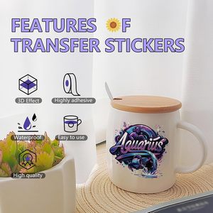 Autocollants 3D UV étanches pour transfert thermique sur tasses, gobelets et verres – Signes du zodiaque et horoscopes – Vente en gros - Product Image 5