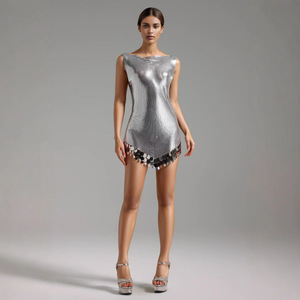 strapless open back dress Sexy Sequin Festival Dress