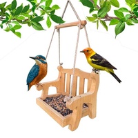 Mangeoire à oiseaux suspendue avec plateau en maille et banc, pour la décoration de la cour, du porche et du jardin