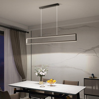 Lustre de salle à manger de style nordique, petit et moyen, en fer noir, luminaire suspendu LED, hauteur réglable, intensité variable, pour la maison, le restaurant, le bar
