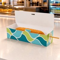 Boîte à hot-dogs pliable imprimée sur mesure, vente en gros, emballage alimentaire jetable résistant à la graisse, fabrication directe