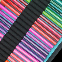Crayons de couleur professionnels russes très demandés, 3 mm, mine souple, 50 couleurs, avec étui enroulable et taille-crayon pour adultes