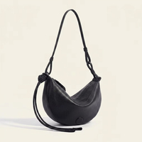 Sac à bandoulière Croissant Esthétique Luxe Discret Tendance 2026 Minimaliste en Cuir de Chèvre Souple Sac Hobo Souple pour le Travail et le Week-end