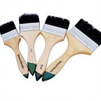 Ensemble de pinceaux de peinture de qualité industrielle, personnalisable OEM, à poils naturels et manche en bois, pour le nettoyage des murs, 1''/1.5''/2''/2.5''/3''/4''