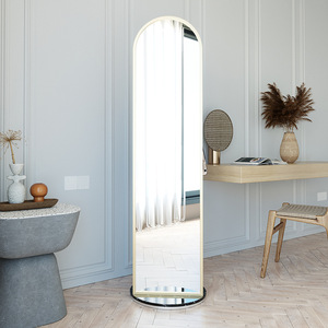 Miroir sur pied rotatif arqué pleine longueur avec cadre doré et porte-vêtements pour la maison et l'hôtel (vente <span class=keywords><strong>en</strong></span> gros) - Product Image 5