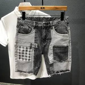 Private label Casual Plus Size Multi pocket Overalls Personality Spot Five point Denim Cotton Shorts Men Jeans Pants