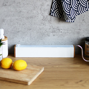 Coupe-film alimentaire magnétique en bambou noir 1 couche, boîte de rangement de cuisine, outil multifonctionnel - Product Image 5
