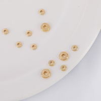 100 pièces/sac Perles intercalaires à boule en laiton plaqué or 14K/18K et argent 925, lisses, fournitures pour la fabrication de bijoux pour accessoires de bracelet