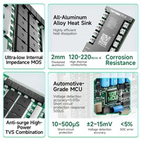 Sistema de Gestión de Baterías (BMS) Inteligente TDT de Alta Corriente 300A con Balance Activo PCBA 8S 24V 16S 48V 24S 72V LiFePO4 para Carritos de Golf y Vehículos Eléctricos