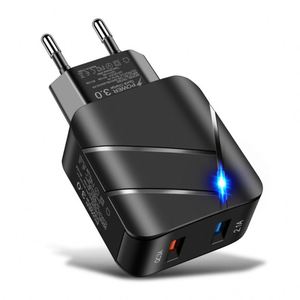 28W Dual USB Port Fast Charger QC3.0 2.1A <b>Power</b> Adapter 5V/3A Output for iPhone16 Pro Max Travel Charging EU US Plug PD Function - Product Image 1