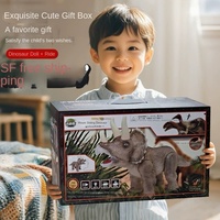KIDSCOLOR Triceratops, Juguete de Dinosaurio con Sonido y Luz para Niños de 4 a 6 Años, Eléctrico, para Caminar, Sentarse y Deslizarse