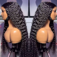 Perruques en cheveux naturels bruts, style Water Wave, cheveux indiens, perruques frontales en dentelle HD 13x6, perruques sans colle en cheveux humains naturels, perruques 360 Full Lace