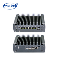Mini PC Firewall con Procesador I3 I5 I7, 6 Puertos LAN, Seguridad de Red, PC Sin Ventilador con Win 10 11 I255v 2.5G SSD Industrial
