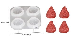 Moule en silicone fraise, moule en silicone pour fondant, moules en silicone pour décoration, moule à chocolat - Product Image 6