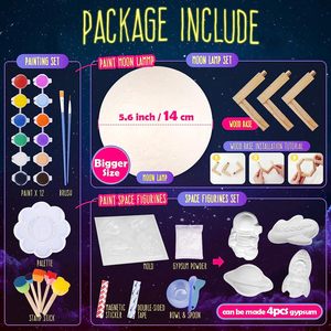 Paint Your Own Moon Lamp Kit Cool DIY 3D Space Moon <b>Night</b> <b>Light</b> Art Supplies and Crafts <b>for</b> <b>Kids</b> - Product Image 5