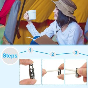 PCS Metal Cord Locks For Drawstrings Spring Cord Lock <b>Toggles</b> Stopper Clamp Holes Adjustable Slider End Fastener - Product Image 4