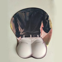 Tapis de souris en silicone avec repose-poignet, impression haute définition 2024, design personnalisé avec logo, motif sexy 3D avec tétons, anime masculin