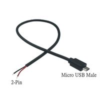 Câble de charge et de données Micro USB 2.0 avec interface Android, connecteur femelle 4 broches et mâle 2 broches, 30 cm 1 m