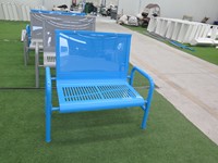Banc de publicité extérieure commerciale ODM/OEM personnalisé bancs de patio de mobilier urbain en métal chaise de jardin de rue banc de parc