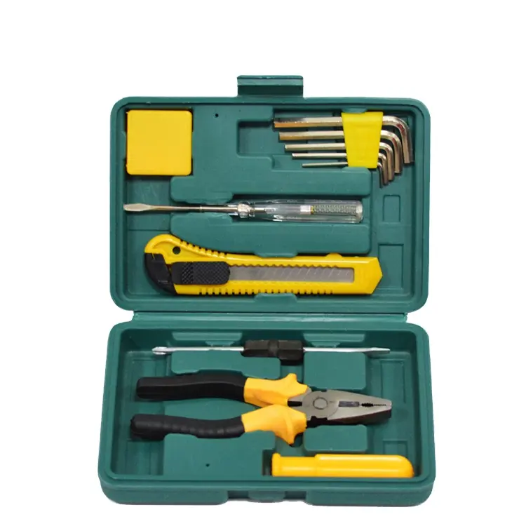 Kit de ferramentas de mão mecânica casa, 8 peças novo design, conjunto de ferramentas, caixa de ferramentas com máquina
