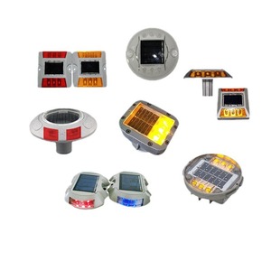 Balises solaires routières Hakun en aluminium carrées, feux d'avertissement de circulation à LED, IP65, montage au sol - Product Image 5