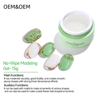 Baya No Wipe Syrup Modelling Gel Polish OEM ODM Logo personnalisé Effet 3D Gel de modelage transparent Écologique Non-toxique