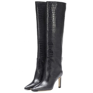 Stylish Design Women's Pull on Long Dress Boots Large Size 45 Knee High Booties Pointed Toe High Heel Stiletto Pumps <b>Shoes</b> - Product Image 4