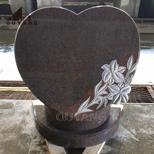 Vente en gros de pierres tombales funéraires en <span class=keywords><strong>pierre</strong></span> naturelle, pierres tombales de <span class=keywords><strong>cimetière</strong></span>, monument en forme de coeur en granit - Product Image 1